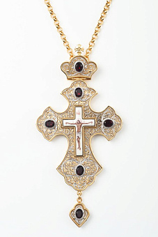 Крест наперсный филигрань №0016 финифть /золочение,серебрение/