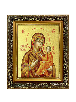 Икона Божией Матери "Тихвинская" с золочением поталью, 03074-УЛ