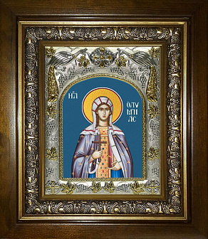 Икона Олимпиада Константинопольская диаконисса, в деревяном киоте