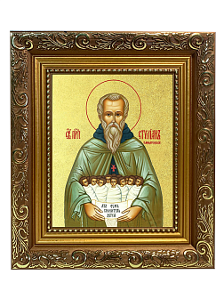 Икона "Стилиан Пафлагонский", св. прп., с золочением поталью, 09С9-УЛ Икона "Стилиан Пафлагонский", св. прп., с золочением поталью, 09С9-УЛ