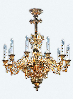 Паникадило 1 ярус 10 свечей золочение (2-15)