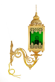 Фонарь пасхальный на кронштейне 4-х гранный малый электро золочение