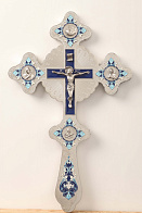 Крест напрестольный фигурный с эмалью