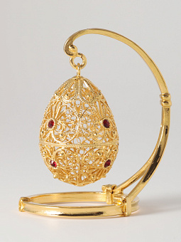 Яйцо пасхальное филигранное малое подвесное / золочение Яйцо пасхальное филигранное малое подвесное / золочение