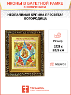 Икона Божией Матери "Неопалимая Купина" с золочением поталью, 03045-УЛ