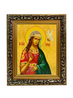 Именная икона Ирина Македонская Великомученица на холсте в киоте 083