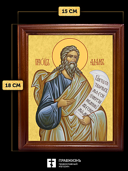 Икона Адам праотец, деревянная рамка со стеклом 15х18х2 см 197