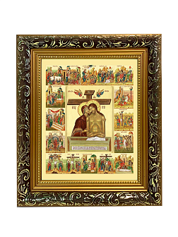 Икона Божией Матери "Не рыдай Мене Мати" с золочением поталью, 07004-УЛ