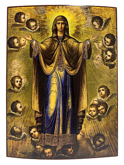 Икона Божия Матерь Нерушимая Стена, авторская технология 9х12 см