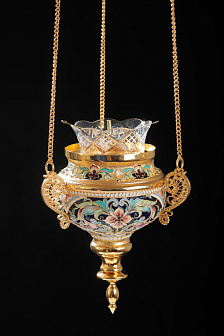 Лампада филигранная №3 роспись / золочение