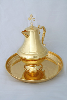 Кувшин для омовения с подносом золочение