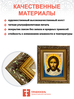 Икона Спас Нерукотворный на холсте в киоте 1130