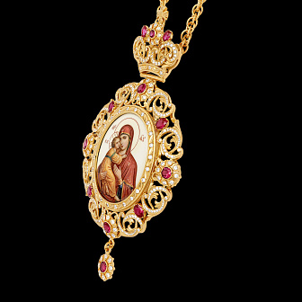 Панагия №206 / Фианиты деколь / золочение