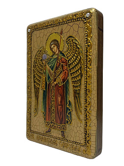 Икона Архангел Гавриил ручной работы из дуба