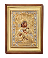 Икона живописная в киоте 18х24 масло, риза №234, киот №1 Владимирская БМ