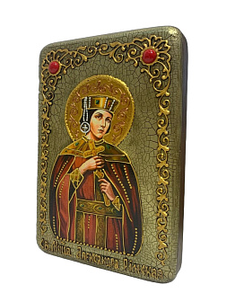 Настольная икона ''Святая мученица Александра Римская'' на мореном дубе