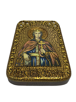 Икона ''Великомученица Екатерина'' ручной работы в футляре