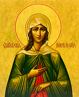 Икона Ксения Петербургская блаженная, деревянная рамка со стеклом 15х18х2 см 089