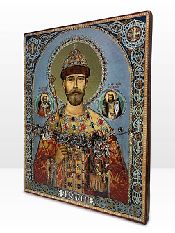Царская икона 060 Царь Николая II Крестоходная Мироточивая 23,5х30 378