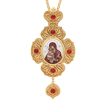 Панагия филигрань №0017 двойной рант финифть / золочение