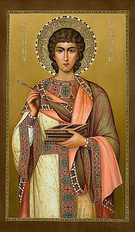 Икона ПАНТЕЛЕИМОН Целитель, Великомученик (РУЧНАЯ РАБОТА)