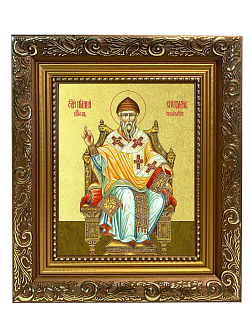 Икона "Спиридон Тримифунтский", свт., чудотв., с золочением поталью, 09С13-УЛ