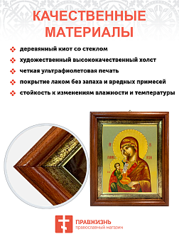 Икона Утоли моя печали Божия Матерь на холсте в киоте 143