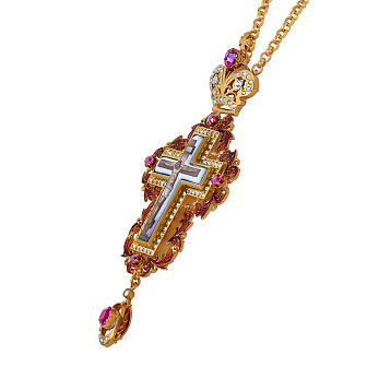 Крест наперсный №90 эмаль / золочение