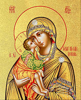 Икона Божией Матери "Донская" с золочением поталью, 03018-УЛ