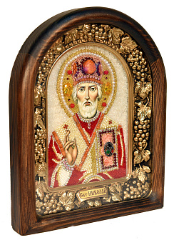 Икона Святителя Николая Чудотворца бисер