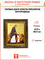 Икона Божией Матери "Первые шаги Христа" с золочением поталью, 03056-УЛ