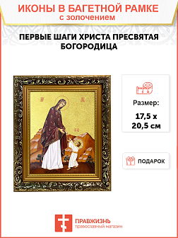 Икона Божией Матери "Первые шаги Христа" с золочением поталью, 03056-УЛ Икона Божией Матери "Первые шаги Христа" с золочением поталью, 03056-УЛ