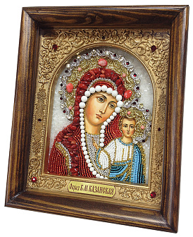 Икона из бисера ''Пресвятая Богородица Казанская'' с камнями