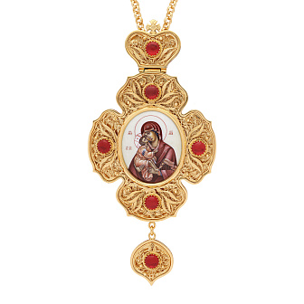 Панагия филигрань №0017 двойной рант финифть / золочение / Донская БМ