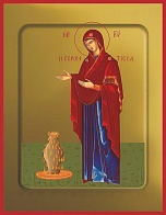 Икона ''Богородица Геронтисса'' с золочением