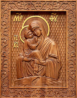 Икона резная Почаевская 12-007-01_EDK