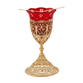 Лампада напрестольная филигранная №2 / золочение Лампада напрестольная филигранная №2 / золочение