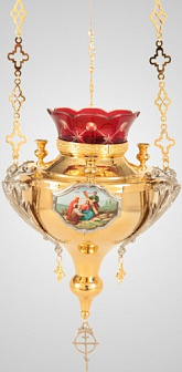 Кандило малое №2 с иконами золочение никелирование