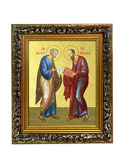 Икона "Петр и Павел", свв. апостолы с золочением поталью, 09083-УЛ
