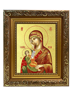 Икона Божией Матери "Утоли Моя Печали" с золочением поталью, 03080-УЛ