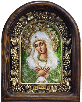 Икона ''Богородица Умиление'' из бисера