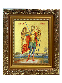 Икона Михаила Архангела Божия, Архистратига с золочением поталью, 04024-УЛ