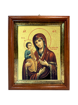 Икона Божией Матери "Троеручица" с золочением поталью, 03077-УЛ Икона Божией Матери "Троеручица" с золочением поталью, 03077-УЛ