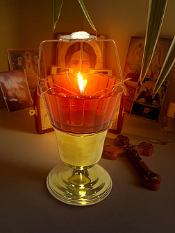 Набор для молитвы: лампада красная, ладаница - паучок, ладан 10 гр Набор для молитвы: лампада красная, ладаница - паучок, ладан 10 гр