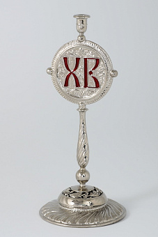 Подсвечник ХВ пасхальный с эмалью никель №2