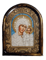 Икона Пресвятой Богородицы Казанская бисерная в деревянной раме