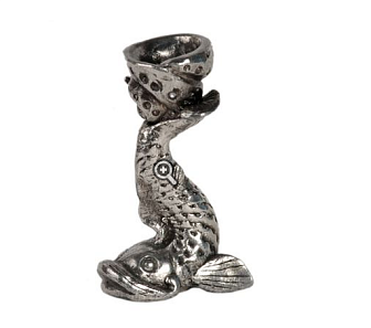 Подсвечник РЫБА литье ОЛОВО h=50 мм