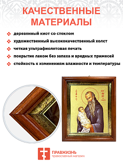Икона "Стилиан Пафлагонский", св. прп., с золочением поталью, 09С10-УЛ Икона "Стилиан Пафлагонский", св. прп., с золочением поталью, 09С10-УЛ