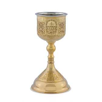 Потир 0.85л латунь №19 / золочение / мельхиоровый вкладыш