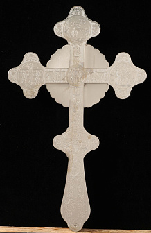 Крест напрестольный фигурный с эмалью